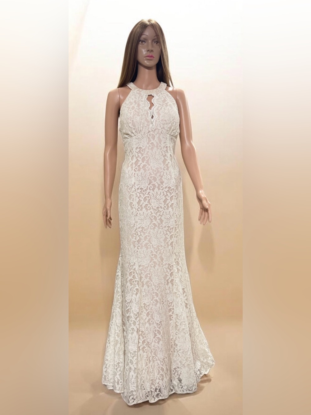 Sleeveless Lace Maxi Dress in Ivory